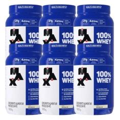 Imagem de Kit 6 100% Whey Max Titanium Pote 900g Baunilha Suplemento