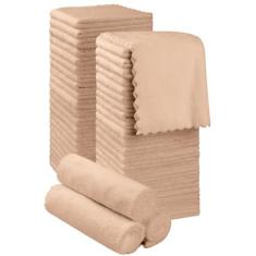 Imagem de Orighty Toalhas de banho ultra macias, pacote com 48, conjuntos de toalhas de microfibra premium 30,5 x 30,5 cm, toalha de banho de veludo coral absorvente e de secagem rápida, panos de lavagem