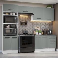 Imagem de Arm rio De  Cozinha Completa 270cm Branco/cinza Agata Madesa