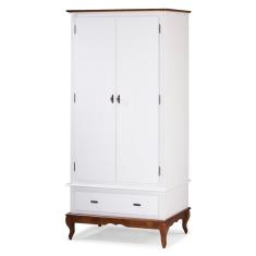 Imagem de 	Guarda Roupa Solteiro 2 Portas 1 Gaveta 60406 Linz Móveis - Branco/Imbuia