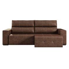 Imagem de sofá 3 lugares retrátil e reclinável roma couro  244 cm