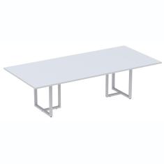 Imagem de Mesa de Reunião Retangular 200 x 90 cm Pé Tub PE25 em MDP Cor Cinza Base Cinza