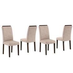 Imagem de Conjunto 4 Cadeiras Lisboa Imbuia/ Cappuccino - Móveis Arapongas