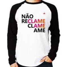 Imagem de Camiseta Raglan Não Reclame, Clame, Ame Manga Longa - Foca Na Moda