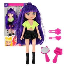 Imagem de Boneca Violet Purple Roxa 30cm Com Acessórios Como Pente Espelho E Pre
