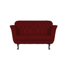 Imagem de Namoradeira Decorativa Dália Suede Marsala 2 Lugares Pés Madeira Ms Decor