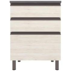 Imagem de Balcão Bartira Cristal MDP 15mm com 3 Gavetas - 60cm de largura