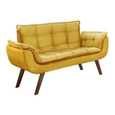 Imagem de Namoradeira Chesterfield Luxo Opala Suede Amarelo - Novo Encanto