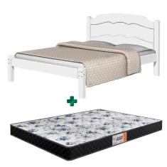 Imagem de Cama de Casal Anti Ruido Lais Basoto Branco Com Colchão Gazin Casal D33 138 x 188