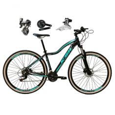 Imagem de Bicicleta Aro 29 Ksw Mwza Shimano Altus 24v Frio Hidráulico Garfo Trava Pneu Bege - Preto/azul Tam.17