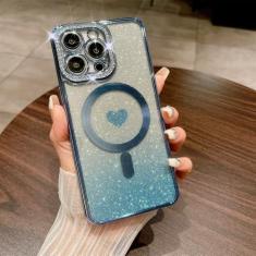 Imagem de Luxo glitter diamante bonito amor caso para iphone 15 14 11 12 13 pro max, azul, para iphone 15pro