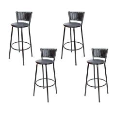 Imagem de Banquetas para Cozinha Hawai 4un Assento Preto