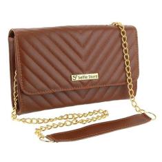 Imagem de Bolsa Feminina Pequena Casual Balada Clutch Monaco Marrom