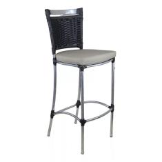 Imagem de Banqueta Em Alumínio E Fibra Sintética Jk Trama Original Pedra Ferro