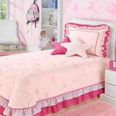 Imagem de Jogo De Cama Infantil Bailarina Bordada Rosa 4 Peças - Enxovais Aquare