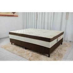 Imagem de Cama Box Casal Nosso Sonho Marrom Conjugado 7cm de espuma macia e confortável semi ortopédica 55x135x188cm