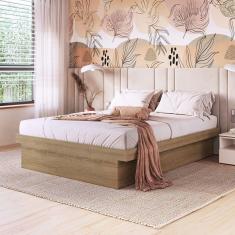 Imagem de Cama Casal Bogotá com Baú Articulável Marrom - Art In Móveis