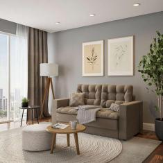 Imagem de Sofá 3 Lugares Retrátil Essen  Suede Bege - Mobly