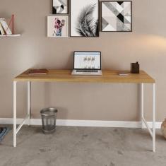 Imagem de Escrivaninha Industrial 150cm Active Yescasa Lâmina Mel/Est.Branca