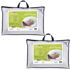 Imagem de Kit 2 Travesseiros Basic Bambu - 15cm - Dunlopillo