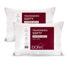 Imagem de Kit 02 Travesseiros Antialérgicos com Fibra Siliconizada 70cm X50cm