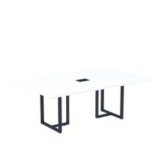 Imagem de Mesa de Reunião Retangular com Power Box 200x90cm Mr2000p25tub Branco/Azul Delrei
