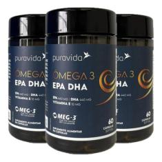 Imagem de Ômega 3 Epa Dha Com Vitamina E 3 X 60 Cápsulas Puravida