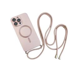 Imagem de Capa magnética de cordão crossbody para iphone 15 14 13 12 11 pro max plus x xs xr capa de proteção de câmera tpu macia, rosa, para iphone 12 pro