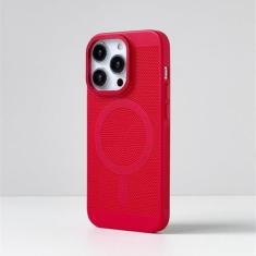 Imagem de Caixa de telefone magnética Grade respirável à prova de choque Dissipação de calor Resfriamento Capa fina Sensory HardPC para Iphone15 14 13 12 11promax, vermelho, para iphone 14Promax