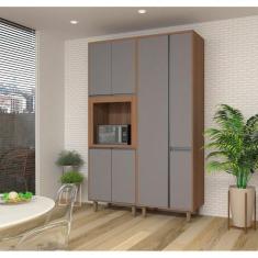 Imagem de Armário de Cozinha Compacta 2 Peças Vanilla com Cinza Puro Isa Luciane