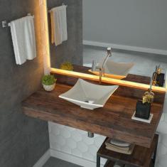 Imagem de Kit Cuba L30 Com Válvula Click 1 1/2'' + Sifão Cromado E Flexível Compace Bege