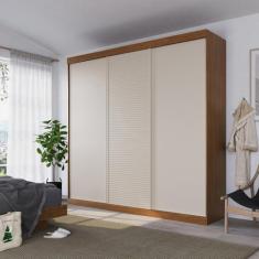 Imagem de Guarda-roupa Casal 3 Portas de Correr Samambaia Cabecasa Madeiramadeira Freijó/Off White