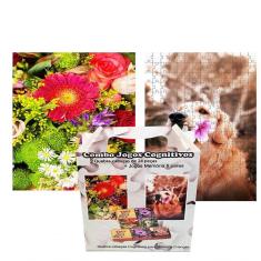 Imagem de Kit 2 Quebra-cabeças 24 Peças + Jogo Memória 5 Pares Idosos