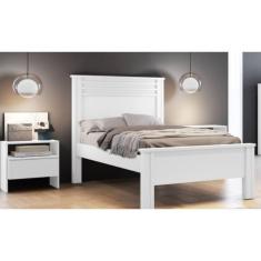Imagem de Cama Solteiro Verona Branco - Móveis Novo Horizonte
