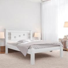 Imagem de Cama Casal com Detalhe de Luxo Cabeceira Lavínia Branca