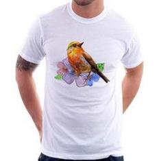 Imagem de Camiseta Pássaro E Flores - Foca Na Moda