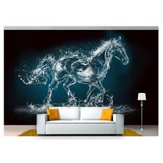 Imagem de Papel De Parede Cavalo Correndo Água Arte 3D Anm102