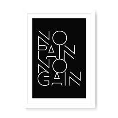 Imagem de Arte Maníacos Quadro Decorativo No Pain No Gain Geométrico - 23x16,25cm (Moldura caixa em laca )