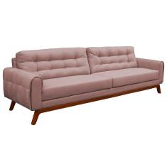 Imagem de Sofá 3 Lugares Sala de Estar Eros 180cm Veludo Rosê