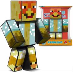 Imagem de Boneco Minecraft ZÉ Galo Problems SKIN Gamer 25CM