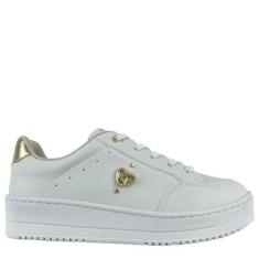 Imagem de Tênis Ramarim Feminino Casual Branco Dourado