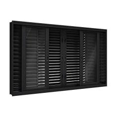 Imagem de Janela de Aço Veneziana Flex 6 Folhas 120x150cm Facilitá Lucasa Preto
