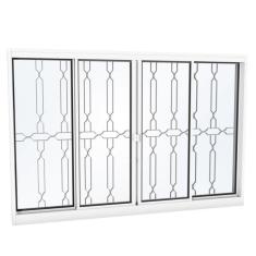 Imagem de Janela de Aço Veneziana 100x150cm 4 Folhas com Grade Mosaico Facilita Lucasa Branco