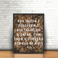 Imagem de Quadro Moldura - Religião Frase Reflexiva Buda Folhas Tarefa