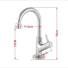 Imagem de Kit Cuba Q39 Com Torneira 1198 Metal E Válvula Click  1 Pol. 1/2 Sifão Cromado E Flexivel 