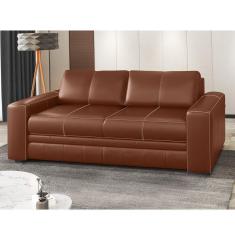 Imagem de Sofá 2 Lugares 150cm Couro Legítimo Dakota Scala Decor Conhaque
