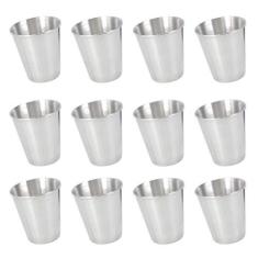 Imagem de NUOBESTY 12 peças de copos de shot de aço inoxidável copo de shot recipiente portátil para bebidas alcoólicas copo de vinho suporte para molho para cozinha em casa