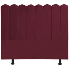 Imagem de Cabeceira Nuvem Cama Box King 195 cm Alanis Suede Bordô