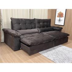 Imagem de Sofá Retrátil Reclinável 2,50 m Marrom 320 Aurora