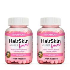 Imagem de 02 Hairskin Femme Biotina E Minerais 90 Cápsulas Maxinutri